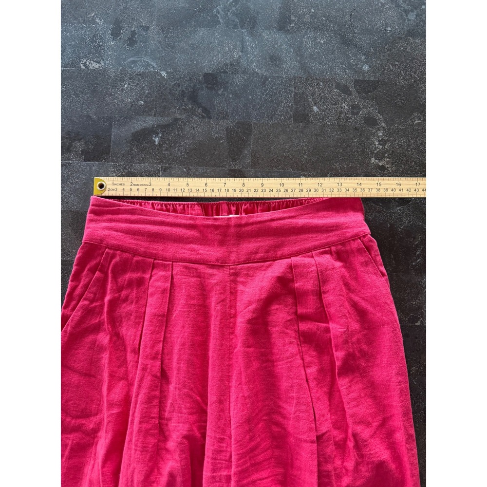Abercrombie & Fitch Pink Linen Blend 2 Piece Set Crop Top Wide Leg Pants Small - Picture 13 of 16